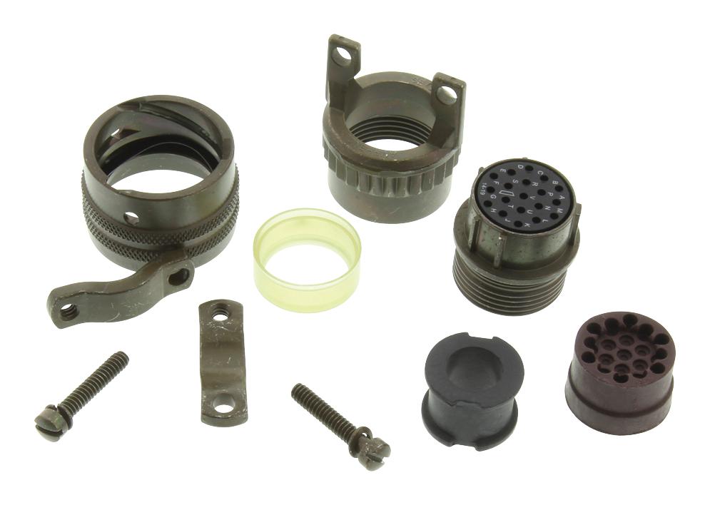 Connecteur Circulaire ITT MS3122E14-19S - Prises Femelles X19, Serties, Vert - Neuf Stock Ancien