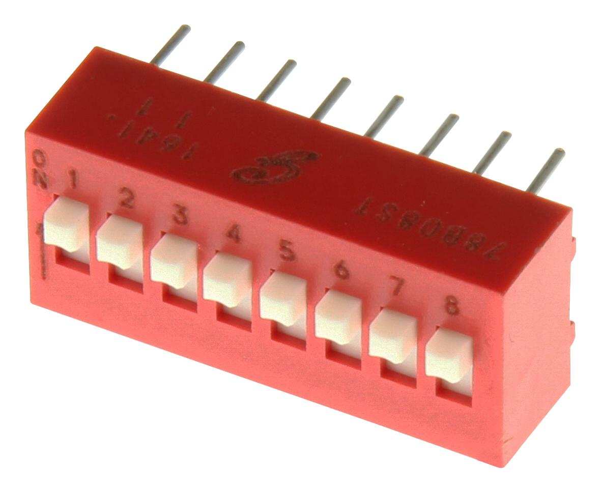 78B08ST Grayhill DIP / SIP Switch, 8 Circuits, Slide