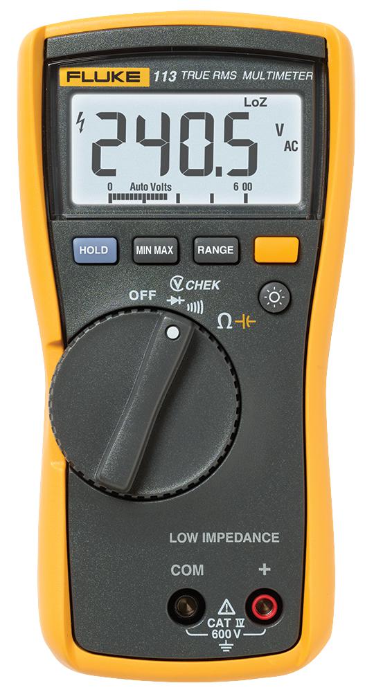 Utility Digital Multimeter, Fluke 110 Series, 6000 Count, True RMS