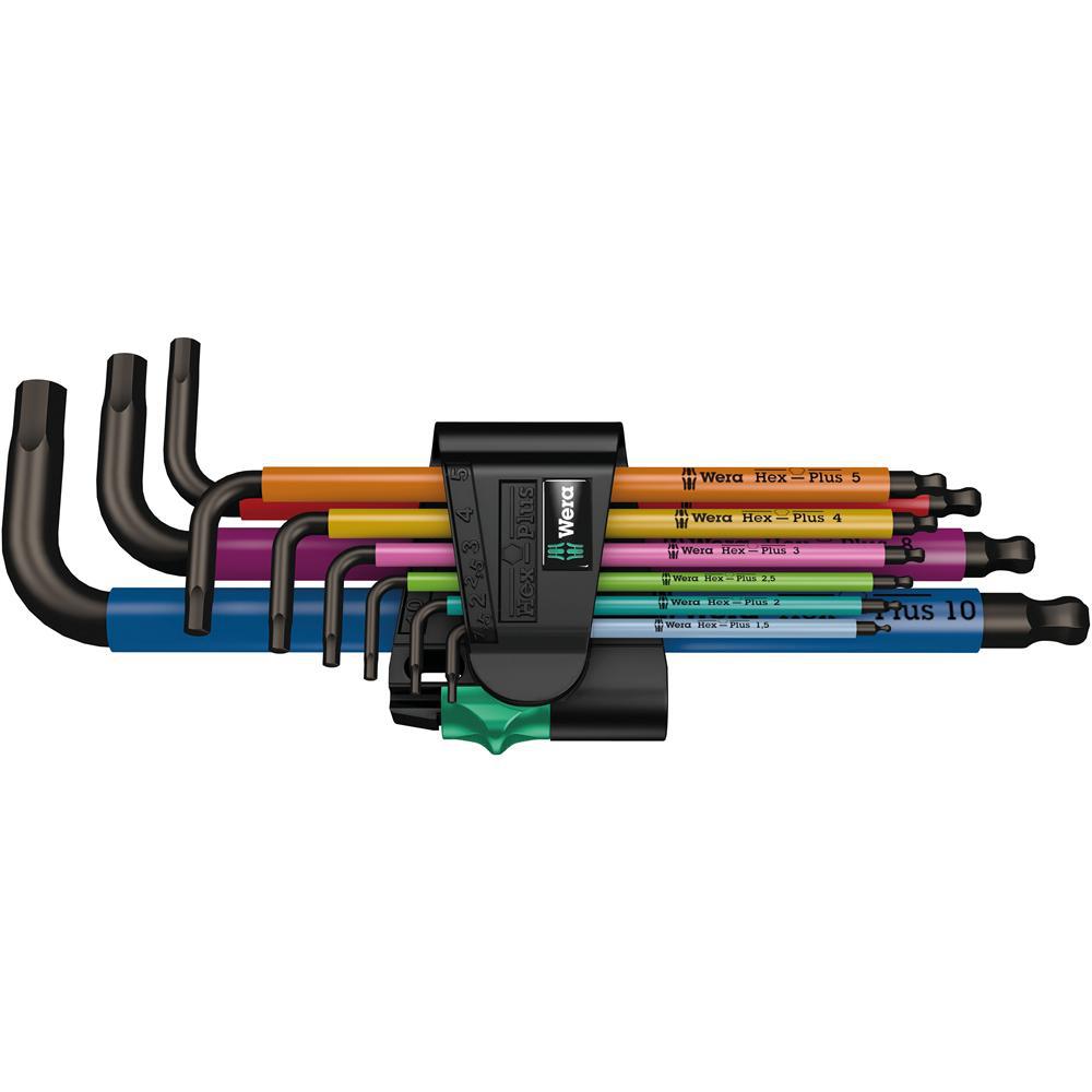 5022089001 Wera Long Arm Color Coded Hex Key Set Metri
