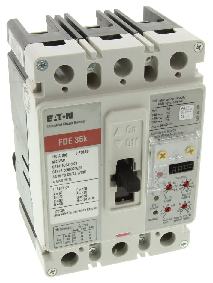 FDE316036 - Eaton Cutler Hammer - ELECTRONIC CIRCUIT BREAKER, 3 POLE, 160A