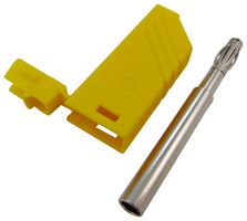 HIRSCHMANN TEST AND MEASUREMENT 934100103 Banana Test Connector, 4mm, Plug, Cable Mount, 24 A, 60 V, Nickel Plated Contacts, Yellow