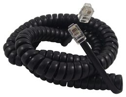 Tuk CHP Patch Lead, Coiled, 4Way, Black