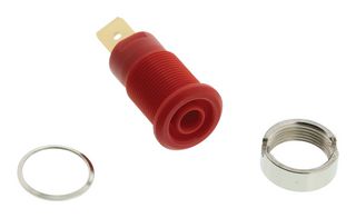 Staubli 23.3060-22 Receptacle, 32A, 4mm, Quick Connectorect, Red , Element14