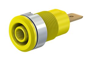 Staubli 23.3060-24 Socket, 4mm, Shrouded, Yellow, Pack 5