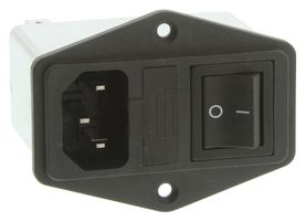 SCHAFFNER - TE CONNECTIVITY 800333-SF Filtered IEC Power Entry Module, IEC C14, General Purpose, 4 A, 250 VAC, 2-Pole Switch