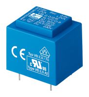BLOCK VB1.0/2/24 PCB Transformer, EI 30 x 10.5, Encapsulated Safety Isolating, 230V, 2 x 24V, 1 VA, 50Hz / 60Hz