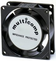 MULTICOMP MC19673 AC Axial Fan, 115V, Square, 92 mm, 25 mm, Sleeve Bearing, 36 CFM
