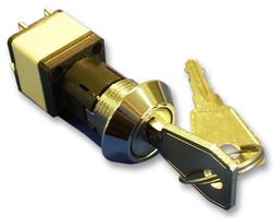 LORLIN WRLM-5-T-S Keylock Switch, On-Off, DPST-NC, WRLM Series, 2 Position, Solder, 4 A