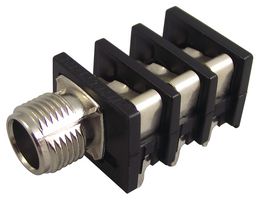NEUTRIK NRJ6HM-1 Phone Audio Connector, Slim, 3 Contacts, Socket, 6.35 mm, Panel Mount, Silver Plated Contacts