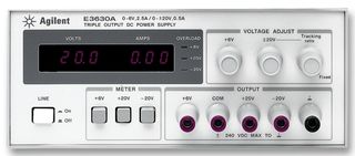 KEYSIGHT TECHNOLOGIES E3630A-AU Bench Power Supply, Non-Prog, Fixed, 3 Output, -20 V, 20 V, 500 mA, 2.5 A