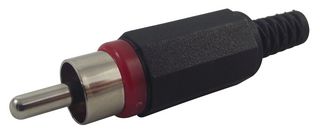 LUMBERG XSTO 1 R RCA (Phono) Audio / Video Connector, 2 Contacts, Plug, Nickel Plated Contacts