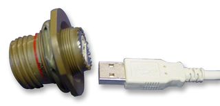 AMPHENOL SOCAPEX USBF TV 71 G. USB Adapter, USB Type A Receptacle, USB Type A Receptacle, USB 2.0, IP67, USBFTV