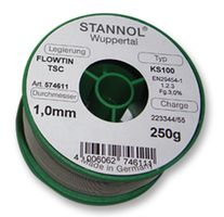 Stannol 574601 Solder Wire, Ks100, 0.3mm, 250G