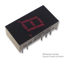 KINGBRIGHT SC03-12HDB 7 Segment LED Display, Mechanically Rugged, Red, 20 mA, 2.25 V, 1.2 mcd, 1, 7.62 mm