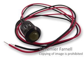 CML INNOVATIVE TECHNOLOGIES 1981000052500 LED Panel Mount Indicator, Snap-in, Yellow, 2.1 VDC, 12 mm, 20 mA, 45 mcd, IP40