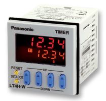PANASONIC LT4HW-AC240V Timer, LT4HW Series, 8 Ranges, 0.01 s to 9999 h, 1 Changeover Relay Output, 240 VAC, Plug-In