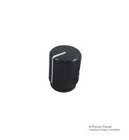 MULTICOMP KB00016 Knob, Round Shaft, 6.4 mm, Aluminium, Round with Indicator Line, 12.7 mm, KLN