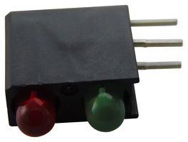 DIALIGHT 553-0212F Circuit Board Indicator, Green, Red, 2 LEDs, Through Hole, T-1 (3mm), R 2mA, G 2mA