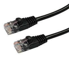 VIDEK 2965-1BK Ethernet Cable, UTP, Patch Lead, Cat5e, RJ45 Plug to RJ45 Plug, Black, 1 m