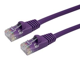 VIDEK 2965-0.3PR Ethernet Cable, Patch Lead, Cat5e, RJ45 Plug to RJ45 Plug, Purple, 300 mm