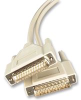 VIDEK 1120 Computer Cable, RS232, D Sub Mini Plug, 25 Way, D Sub Mini Plug, 25 Way, 6.56ft, 2m, Ivory