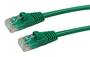 VIDEK 2965-0.5G Ethernet Cable, Patch Lead, Cat5e, RJ45 Plug to RJ45 Plug, Green, 500 mm