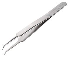IDEAL-TEK 5B.SA Tweezer, High Precision, Curved, 110 mm, Stainless Steel Body, Stainless Steel Tip