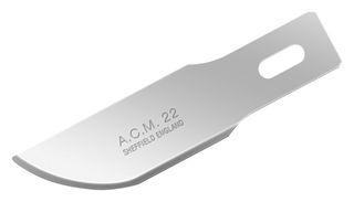 SWANN-MORTON 9308 Swann Morton Blades ACM22, Carbon Steel, Handle 5, Pack of 5