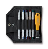 WIHA 31499 Blade Set, Reversible, ESD, Slotted/Phillips/Torx/Hex/Ball End Hex, 11-Piece