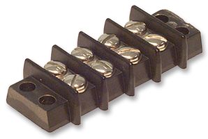 CINCH CONNECTIVITY SOLUTIONS 4-140 Panel Mount Barrier Terminal Block, 2 Row, 4 Ways, 16 AWG, 9.53 mm, 15 A