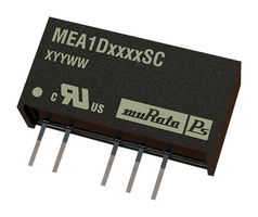 MURATA POWER SOLUTIONS MEA1D0515SC Isolated Through Hole DC/DC Converter, ITE, SIP, 1:1, 1 W, 2 Output, 15 V