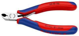 KNIPEX 64 52 115 Cutter, Oblique, 115 mm, Bevel, 1.3 mm, 56 °