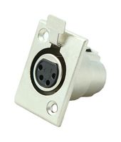 MULTICOMP PRO SVP561-4P XLR Connector, 4 Contacts, Jack, Panel Mount, Silver Plated Contacts, Metal Body