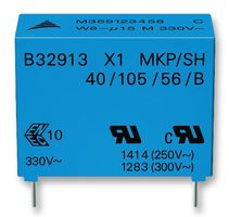 TDK B32914A3225M000 Safety Capacitor, Metallized PP, Radial Box - 2 Pin, 2.2 µF, ± 20%, X1, Through Hole