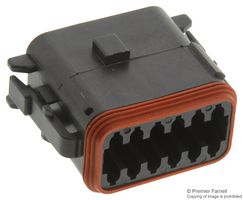 TE CONNECTIVITY - DEUTSCH DT0612SA-CE10 Automotive Connector Housing, Thin Wall, Black, DT, Plug, 12 Ways, DT Series Socket Contacts