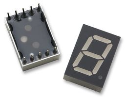 BROADCOM HDSP-C5A1 7 Segment LED Display, Red, 20 mA, 1.85 V, 16 mcd, 1, 13.1 mm