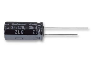RUBYCON 35ZLK220M8X16 Electrolytic Capacitor, Miniature, 220 µF, 35 V, ± 20%, Radial Leaded, 4000 hours @ 105°C, Polar