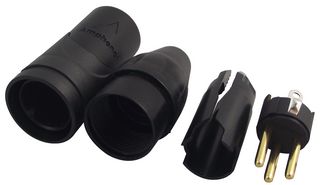 AMPHENOL AUDIO AX3MB-AU XLR Connector, 3 Contacts, Plug, Cable Mount, Gold Plated Contacts, Metal Body, AX