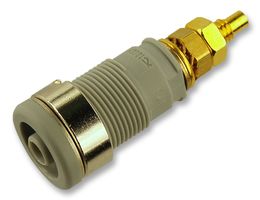 HIRSCHMANN TEST AND MEASUREMENT 972354106 Banana Test Connector, 4mm, Socket, Panel Mount, 32 A, 1 kV, Gold Plated Contacts, Grey