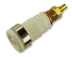 HIRSCHMANN TEST AND MEASUREMENT 972354107 Banana Test Connector, 4mm, Socket, Panel Mount, 32 A, 1 kV, Gold Plated Contacts, White
