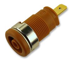HIRSCHMANN TEST AND MEASUREMENT 972355105 Banana Test Connector, 4mm, Receptacle, Panel Mount, 25 A, 1 kV, Gold Plated Contacts, Brown