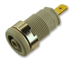 HIRSCHMANN TEST AND MEASUREMENT 972355106 Banana Test Connector, 4mm, Receptacle, Panel Mount, 25 A, 1 kV, Gold Plated Contacts, Grey