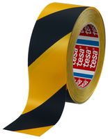TESA 04169-00063-93 Hazard Warning Tape, Floor Marking, PVC (Polyvinyl Chloride), Black, Yellow, 50 mm x 33 m