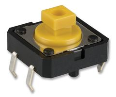 ARATAS (FORMERLY OMRON COMPONENTS) B3F4055 Tactile Switch, B3D Series, Top Actuated, Through Hole, Plunger for Cap, 260 gf, 50mA at 24VDC