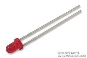 MULTICOMP PRO 703-0091 LED, Red, Through Hole, 3mm, 20 mA, 1.9 V, 643 nm