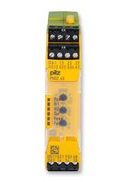 PILZ 751105 Safety Relay, 24 VDC, 4PST-NO, DIN Rail, 6 A, Spring Clamp