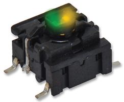 MULTIMEC 5GSH9352242 Tactile Switch, 5G Series, Top Actuated, Surface Mount, Plunger for Cap, 350 gf, 50mA at 24VDC