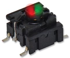 MULTIMEC 5GSH9358222 Tactile Switch, 5G Series, Top Actuated, Surface Mount, Plunger for Cap, 350 gf, 50mA at 24VDC