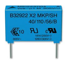 TDK B32924C3335M000 Safety Capacitor, Metallized PP, Radial Box - 2 Pin, 3.3 µF, ± 20%, X2, Through Hole